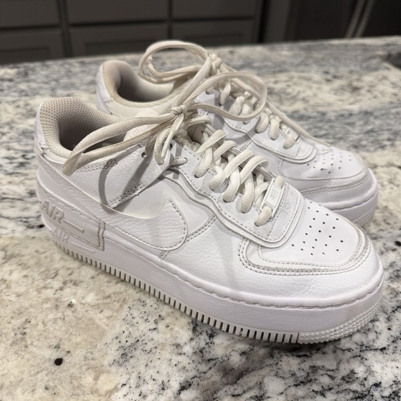 Nike Shoes - Nike Air Force 1 Low Shadow Womens Size 5.5 Triple All White Platform CI0919100